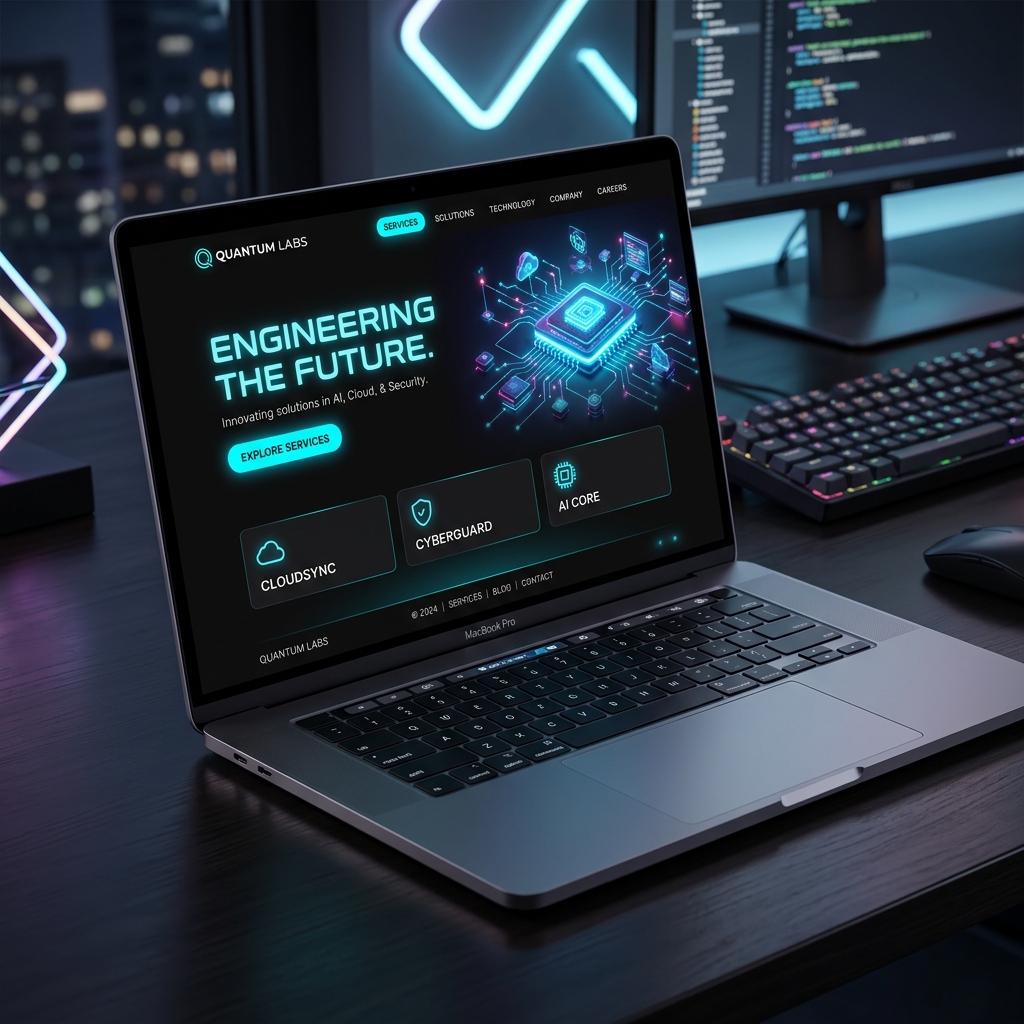 Tech cég weboldal design referencia